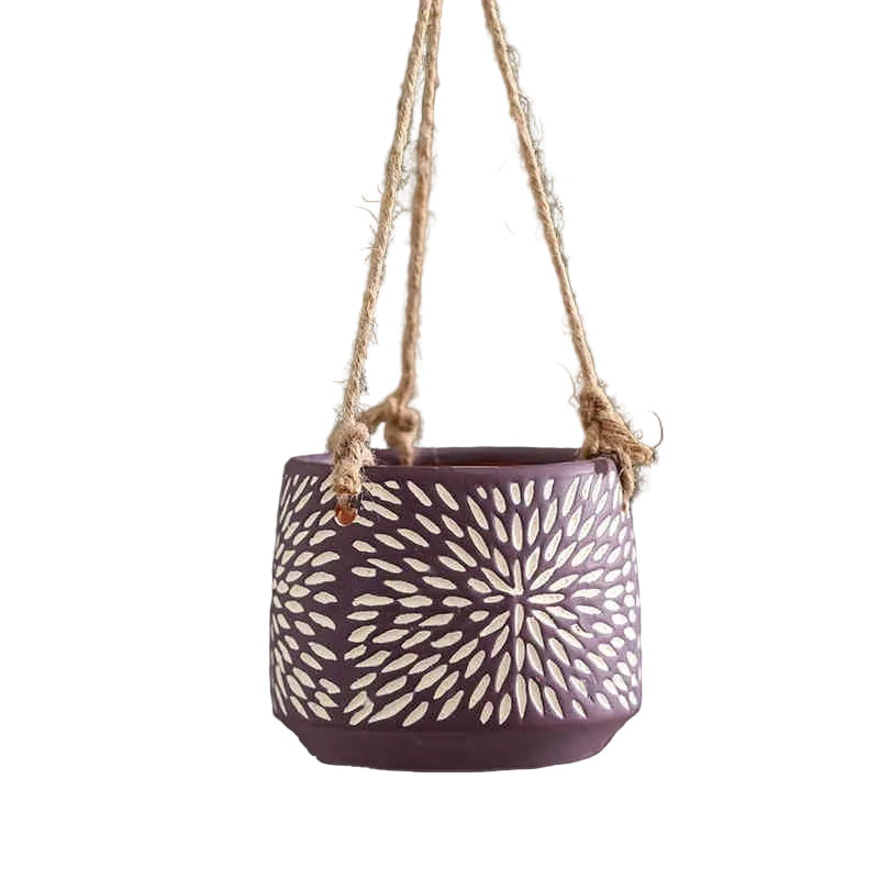 Hanging Planter Pot - 4 Colours Purple Yellow Green Orange