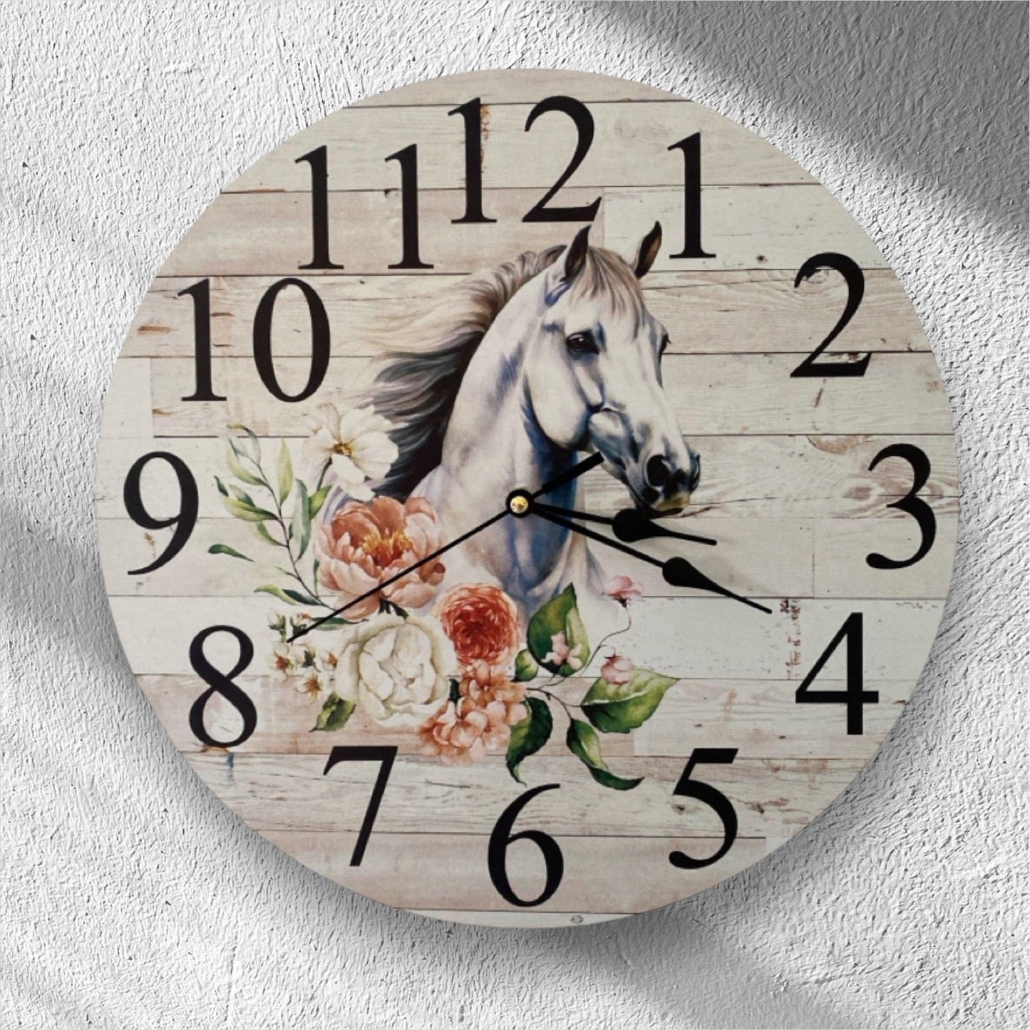 Clock Wall Andalusian Horse Floral Aussie Made