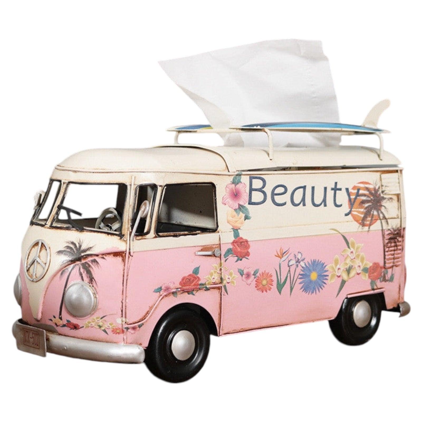 Tissue Box VW Van Coastal Beach Vibes Ornament - The Renmy Store Homewares & Gifts 