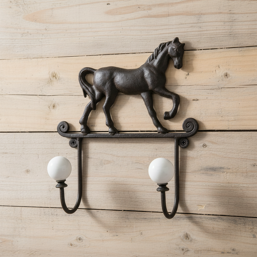 Hook Horse Rustic Vintage Cast Iron