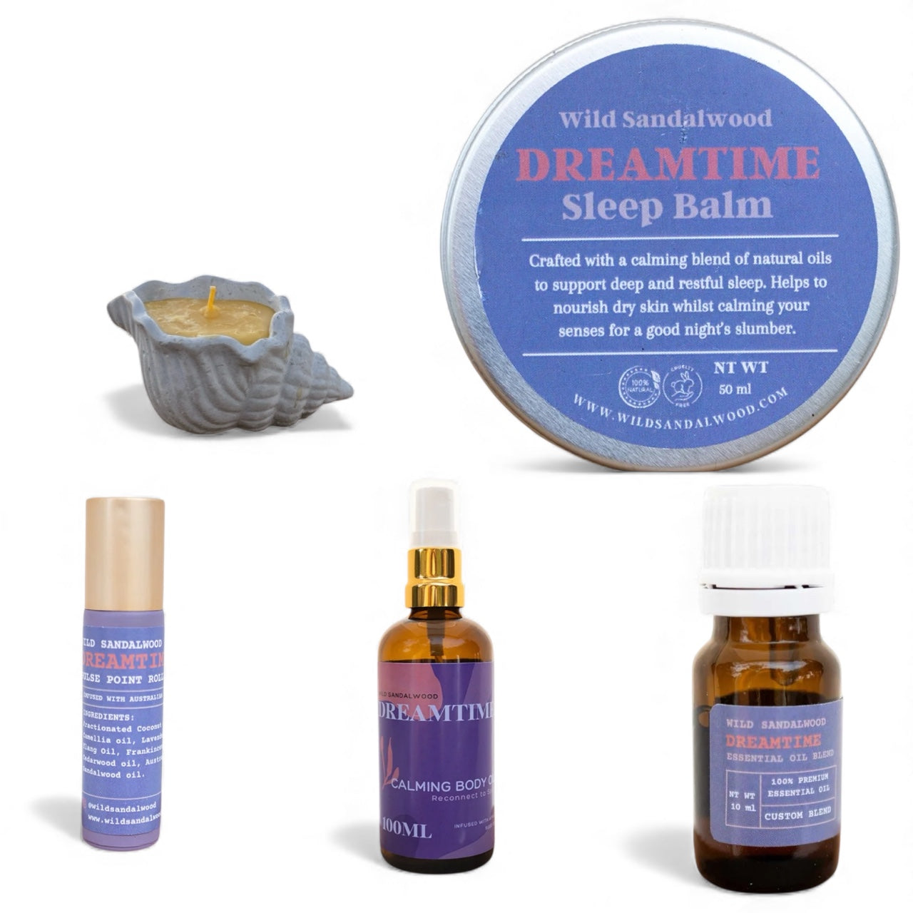 Sleep Dream Candle Pack Wild Sandalwood Australian Handmade