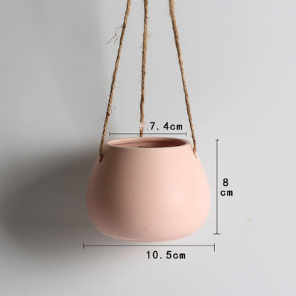 Hanging Planter Pot Black Pink Blue White