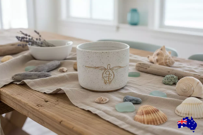 Handmade Turtle Ceramic Mug Cup | Aussie Made Wolf and Clay Coastal Gift