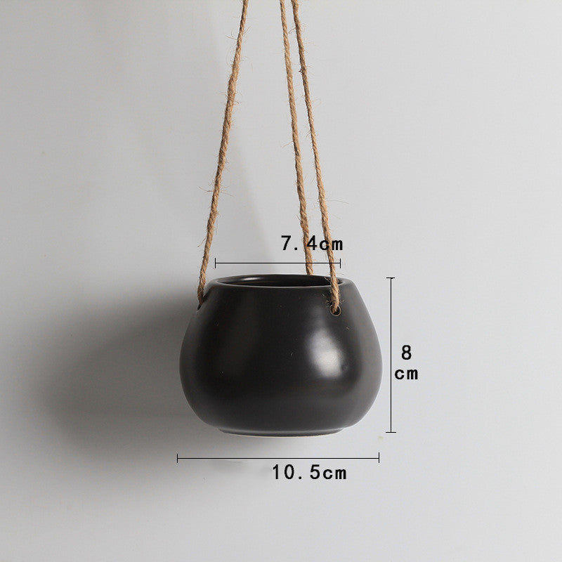 Hanging Planter Pot Black Pink Blue White