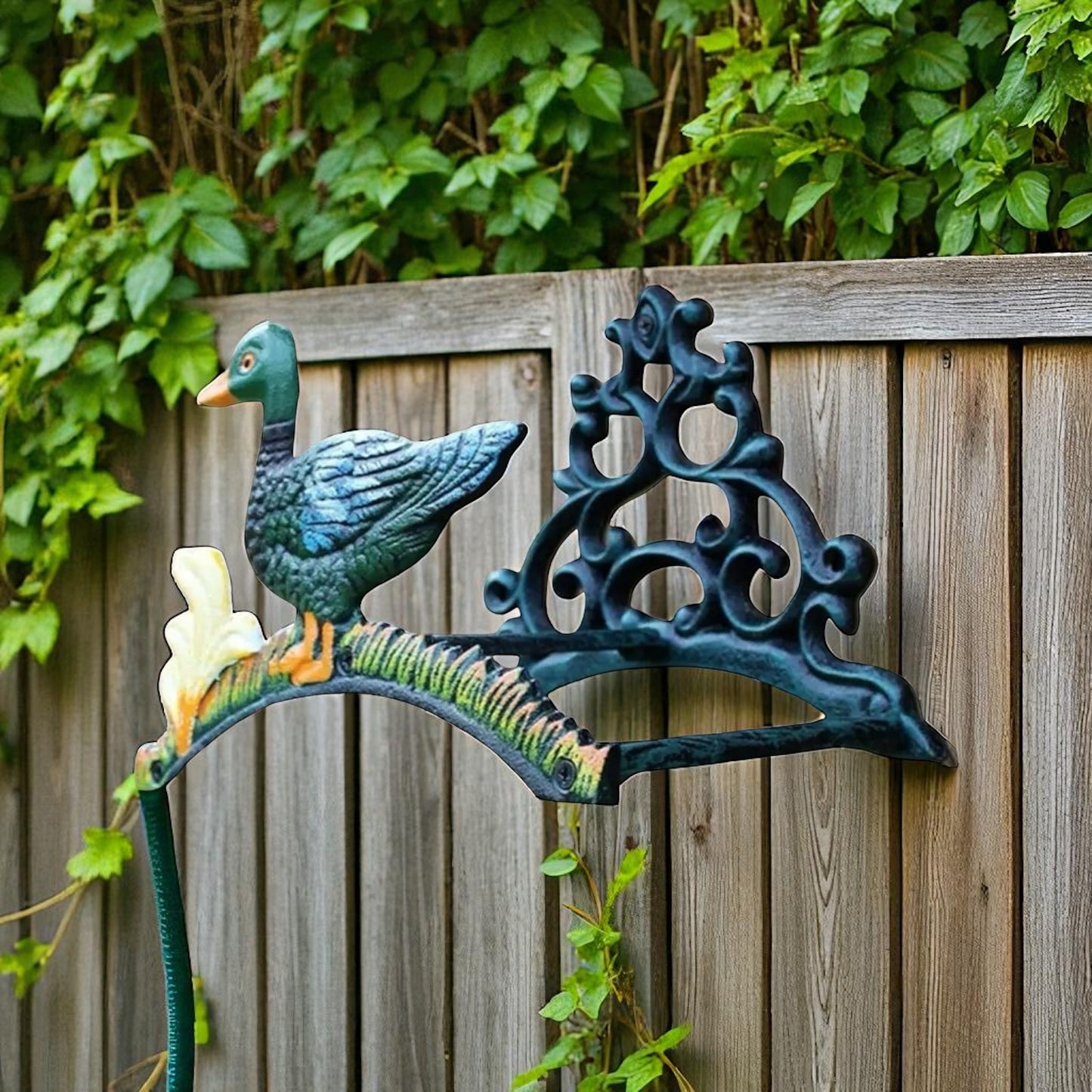 Hose Wall Holder Duck Cast Iron Vintage Garden