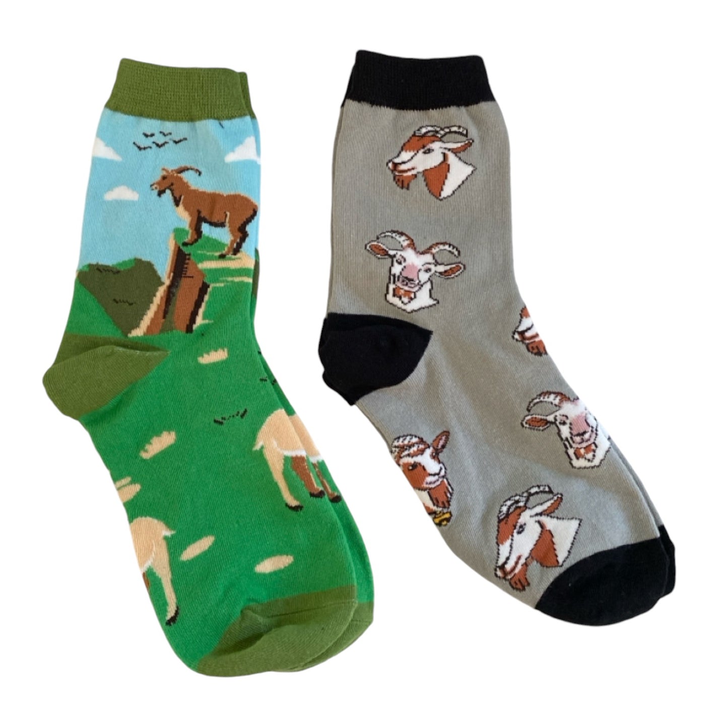 Goat Lover Socks Keyring and Warning Goat Sign Gift Set