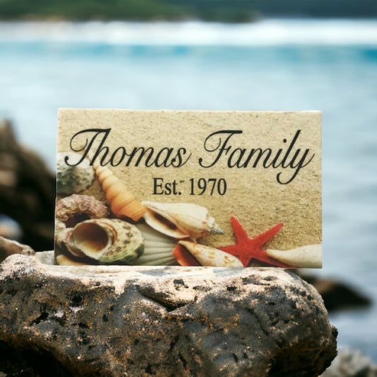 Family Custom Personalised Beach Shells Sign - The Renmy Store Homewares & Gifts 