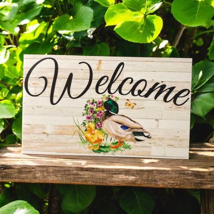 Duck Planter Garden Pot and Welcome Sign Gift Set - The Renmy Store Homewares & Gifts 