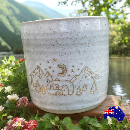 Mug Cup Camping Caravan Pottery Ceramic Aussie Made