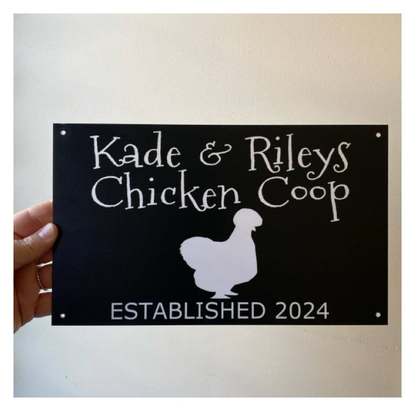 The Coop Custom Silkie Chicken Hen Sign - The Renmy Store Homewares & Gifts 