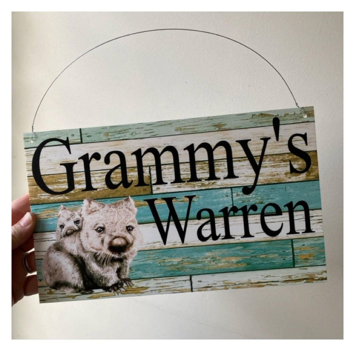 Wombat Custom Personalised Blue Sign - The Renmy Store Homewares & Gifts 