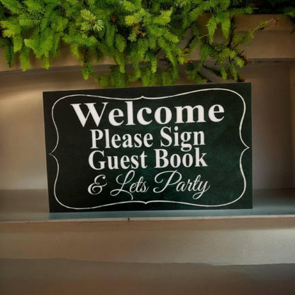 Sign The Guest Book Party Wedding Event Sign - The Renmy Store Homewares & Gifts 