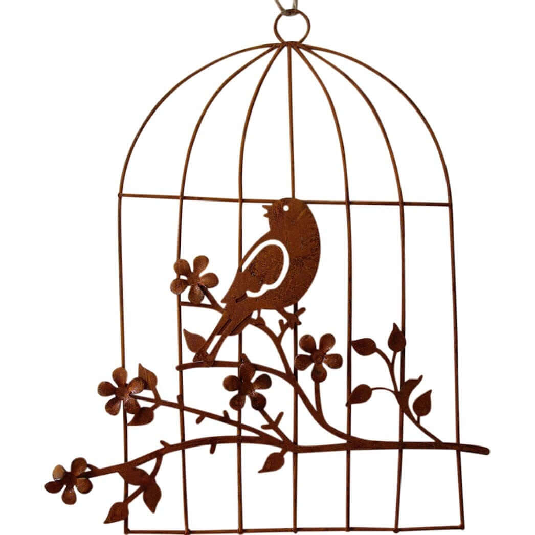Bird Cage Rustic Rust Hanging - The Renmy Store Homewares & Gifts 