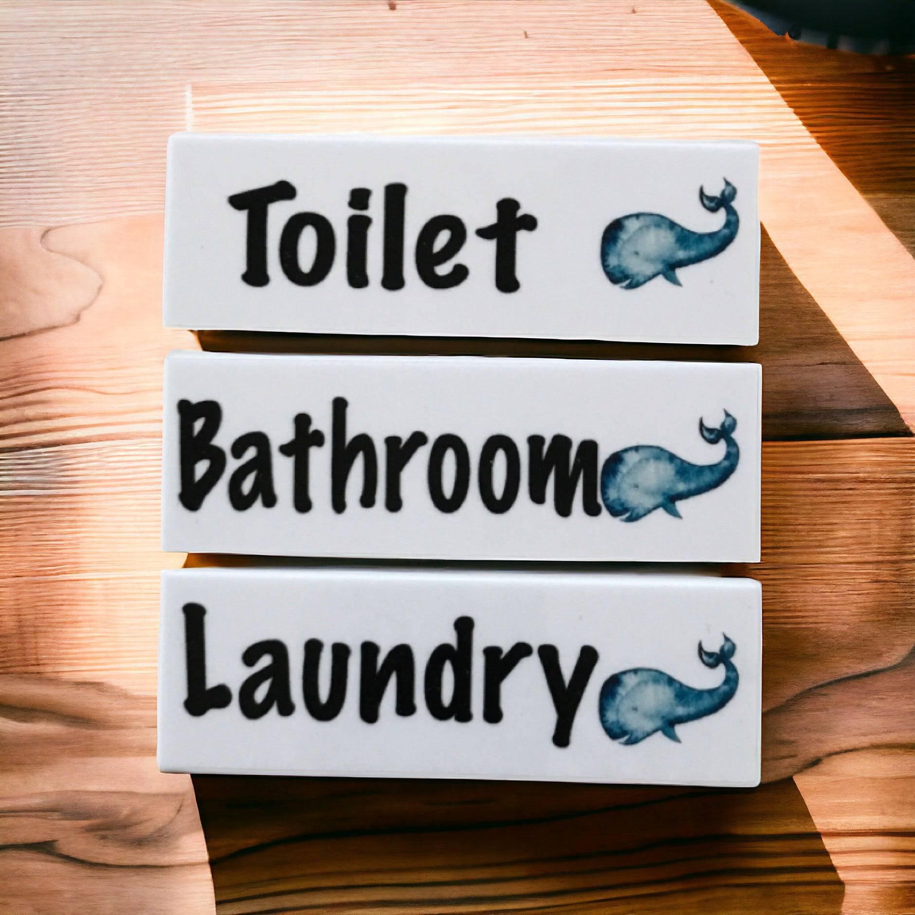 Whale Toilet Laundry Bathroom Door Sign - The Renmy Store Homewares & Gifts 