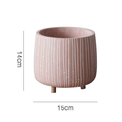 Cement Planter Pot with Legs - Natural Earth Tones 4 Sizes