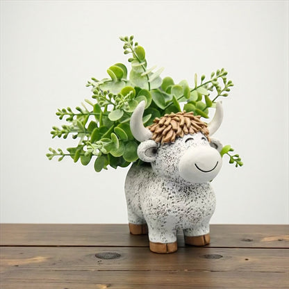 Planter Pot Highland Cow Farmhouse