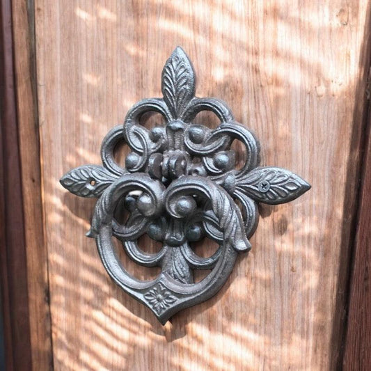 Door Knocker Vintage Floral Rustic Cast Iron