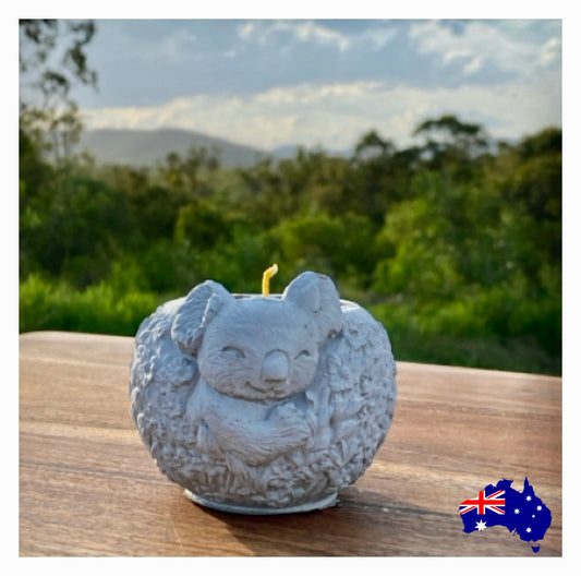 Pure Beeswax Koala Candle Aussie Handmade