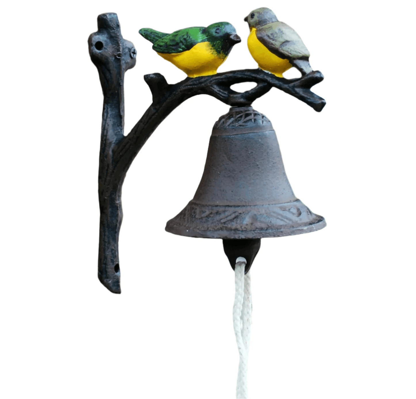 Door Bell Yellow Birds Cast Iron Vintage