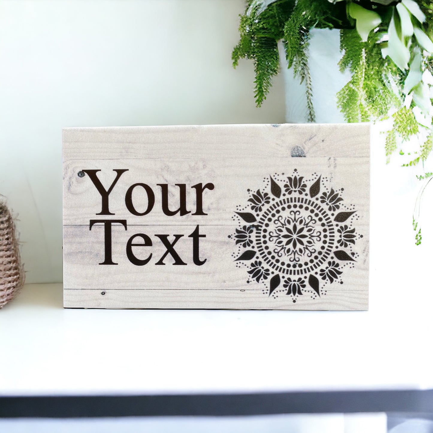 Mandala Grey Personalised Custom Sign - The Renmy Store Homewares & Gifts 