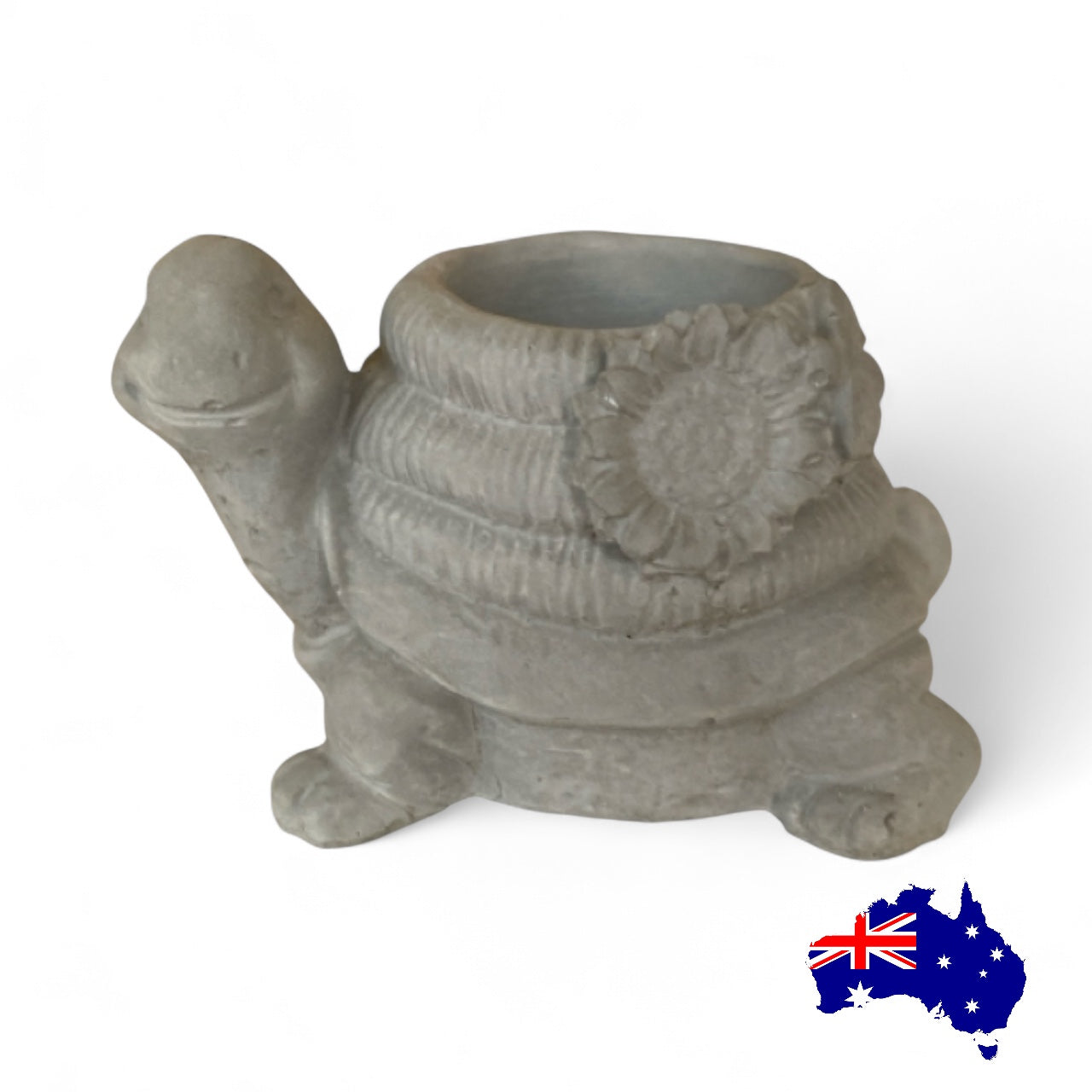 Planter Pot Turtle Coastal Aussie Handmade Concrete