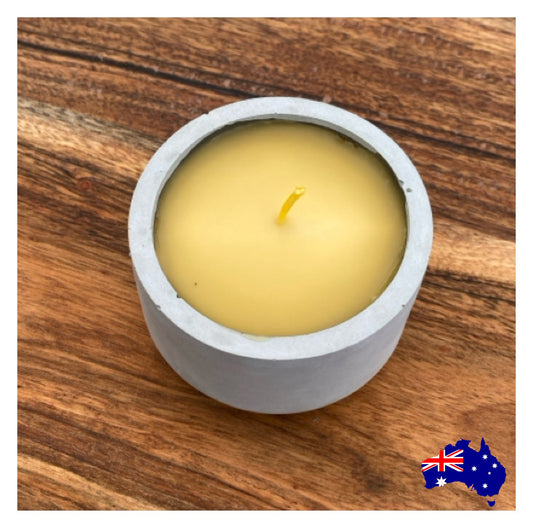 Pure Beeswax Round Candle Aussie Handmade