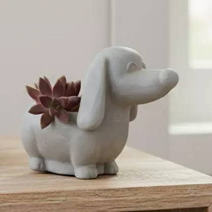 Concrete Dog Hound Planter Pot | Handmade Australian Succulent Pot