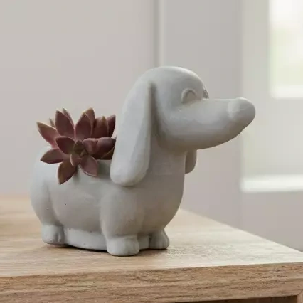 Concrete Dog Hound Planter Pot | Handmade Australian Succulent Pot