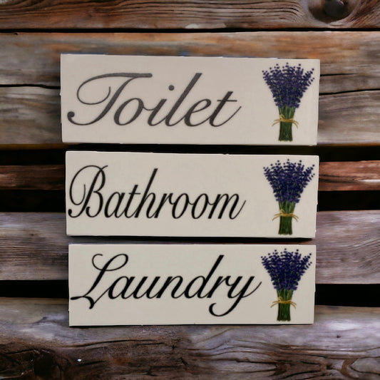 Lavender Cottage Toilet Laundry Bathroom Sign - The Renmy Store Homewares & Gifts 