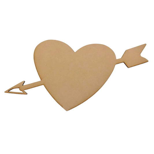 Heart with Arrow MDF Shape DIY Raw Cut Out Art Craft Decor - The Renmy Store Homewares & Gifts 
