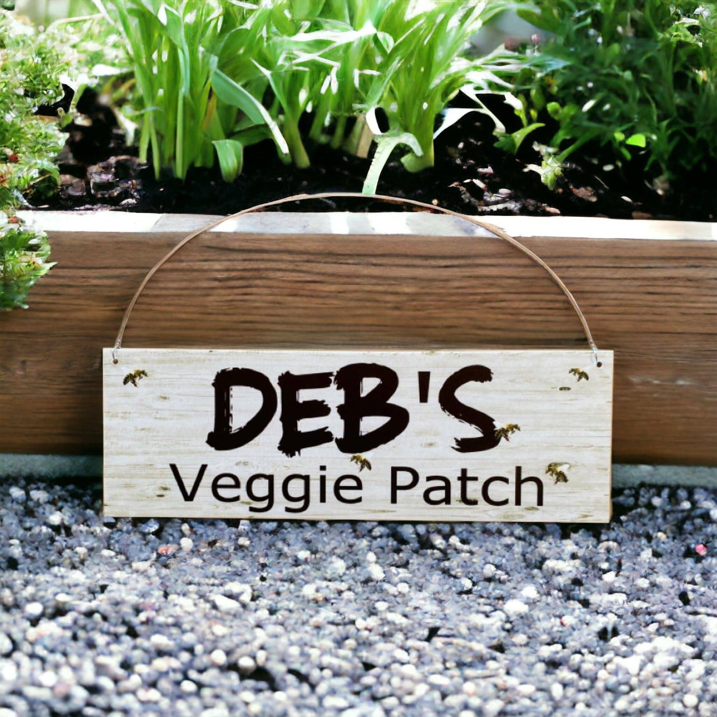 Custom Veggie Patch Garden Bees Sign - The Renmy Store Homewares & Gifts 