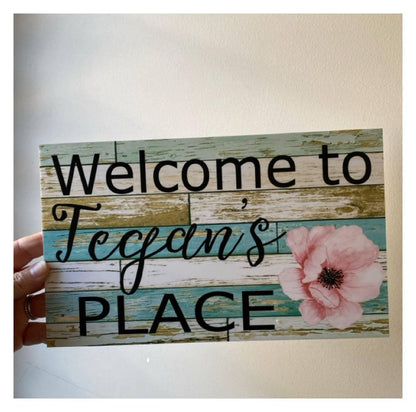 Welcome Place Floral Personalised Custom Sign - The Renmy Store Homewares & Gifts 