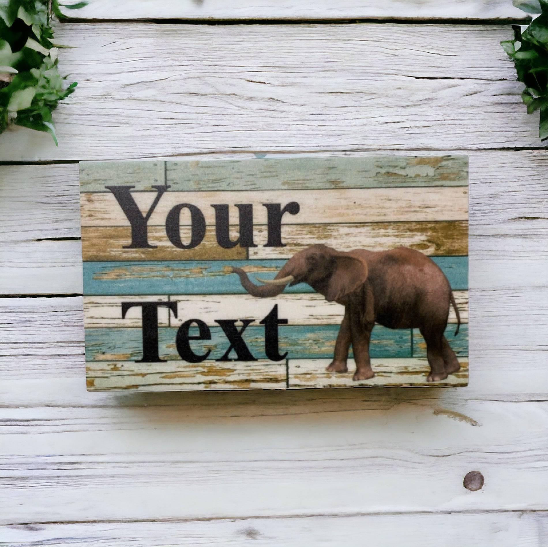 Elephant Africa Custom Persoanlised Sign - The Renmy Store Homewares & Gifts 