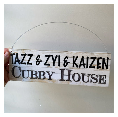 Cubby House Custom Personalised Kids Name Sign