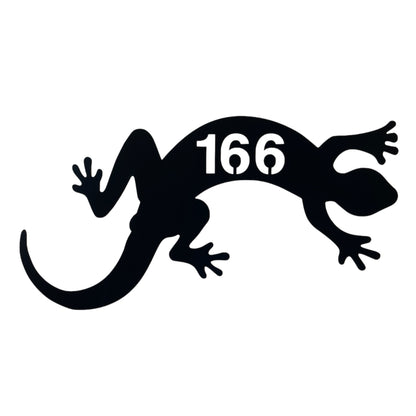 Custom Lizard Gecko House Number Coastal Sign - Personalised Rusty Metal Steel Sign - Australian Made
