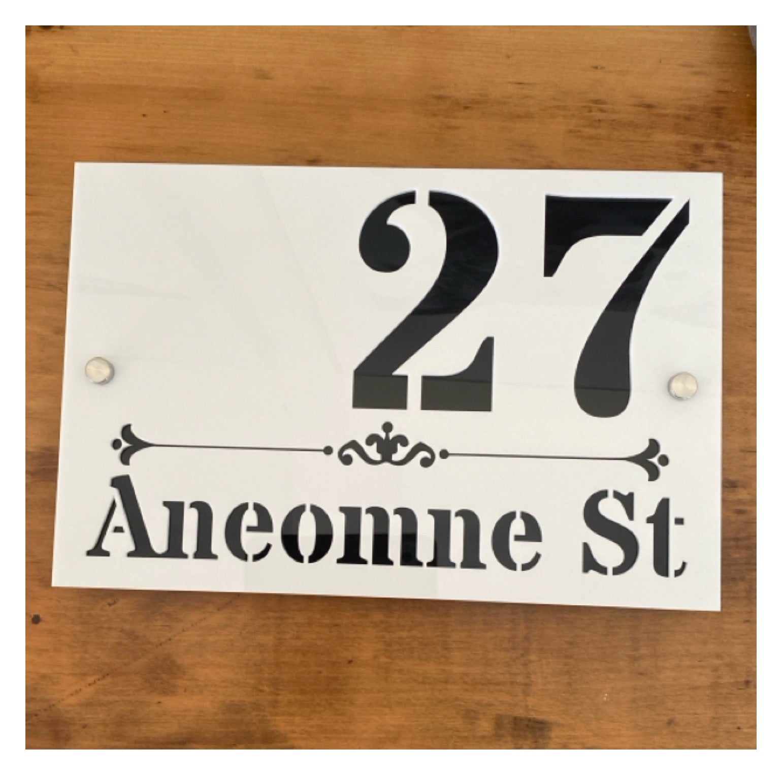 Personalised Street Number Address Letter Box White House Custom Classic Sign - The Renmy Store Homewares & Gifts 