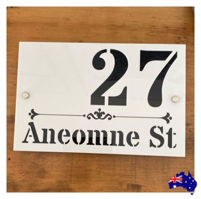 Personalised Street Number Address Letter Box White House Custom Classic Sign - The Renmy Store Homewares & Gifts 