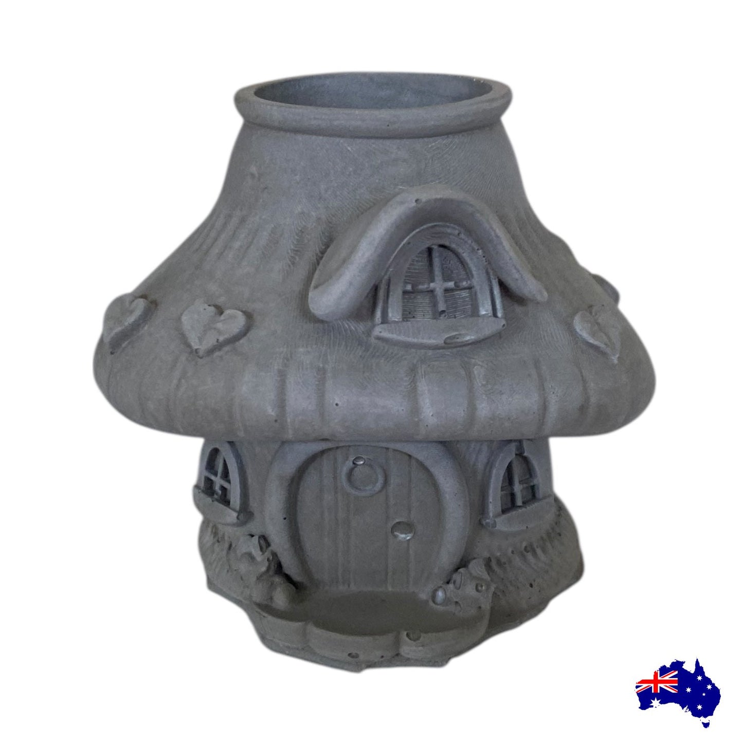 Planter Pot Vase Mushroom House Aussie Handmade Concrete