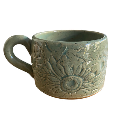 Handmade Sunflower Sage Ceramic Mug | Aussie Made Wolf and Clay Farmhouse Gift