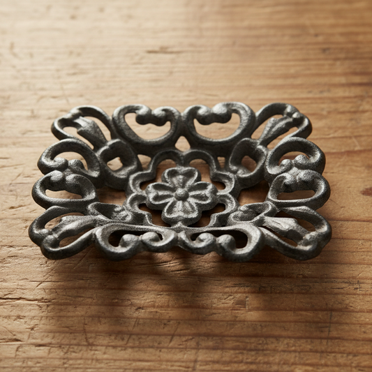 Soap Dish Filigree Cast Iron 14cm x 10cm Vintage Bathroom
