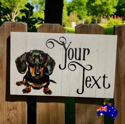 Dachshund Black Tan Dog Personalised Custom Sign