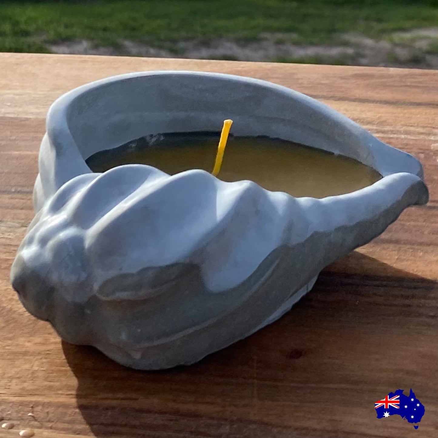 Pure Beeswax Shell Ocean Candle Aussie Handmade