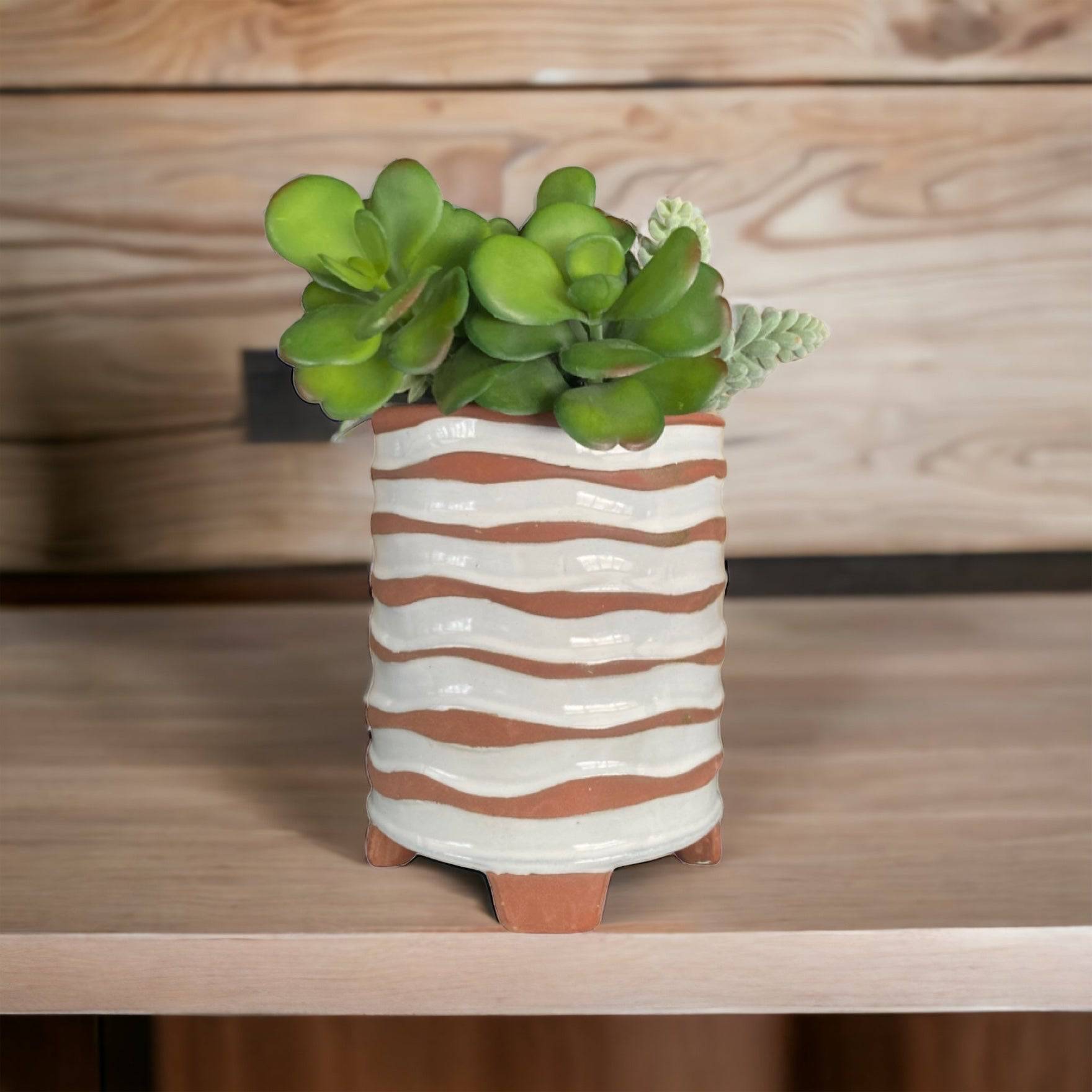 Geo Lines Plant Pot - The Renmy Store Homewares & Gifts 