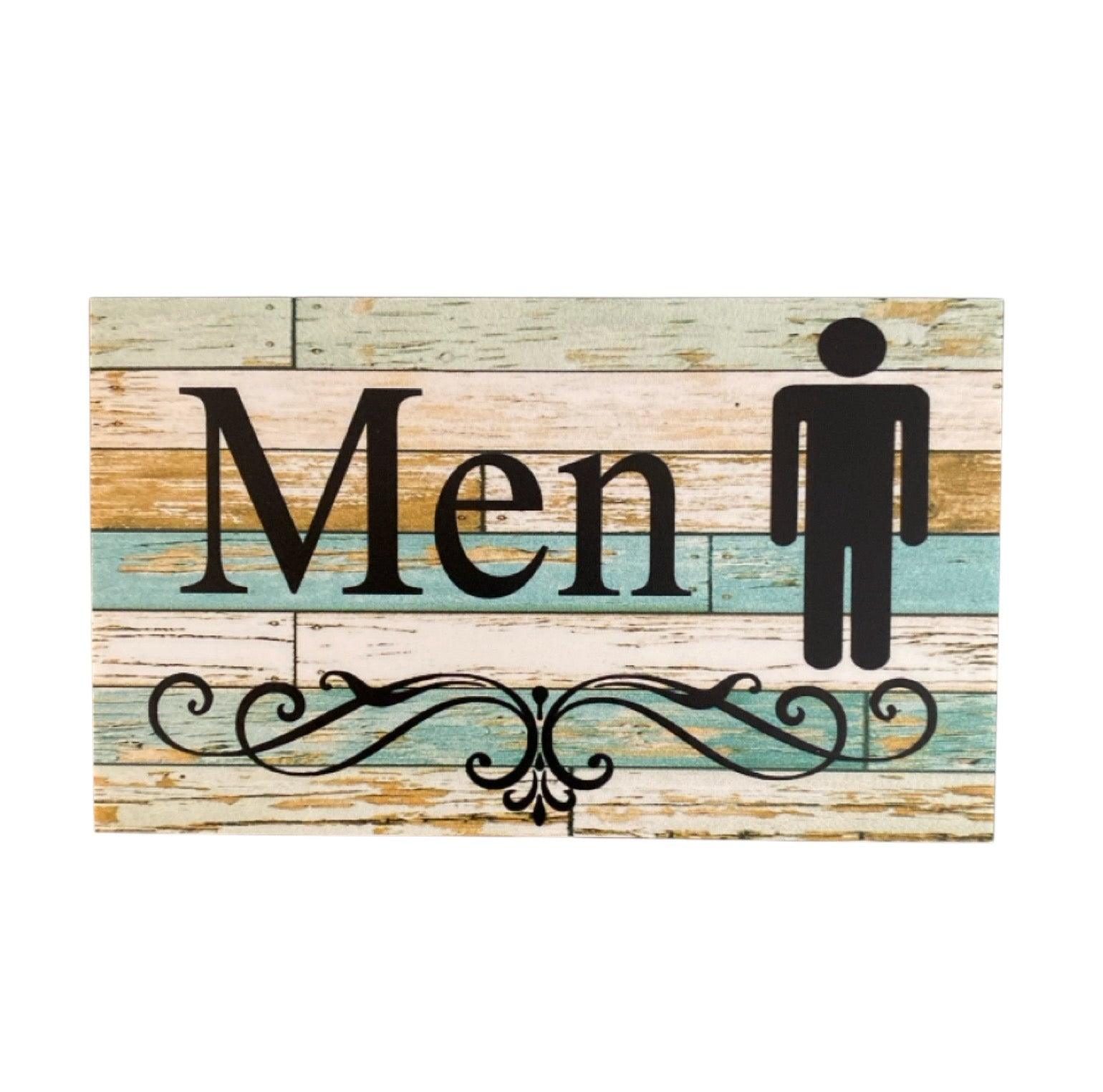 Toilet Door Men Women Rustic Blue Sign - The Renmy Store Homewares & Gifts 