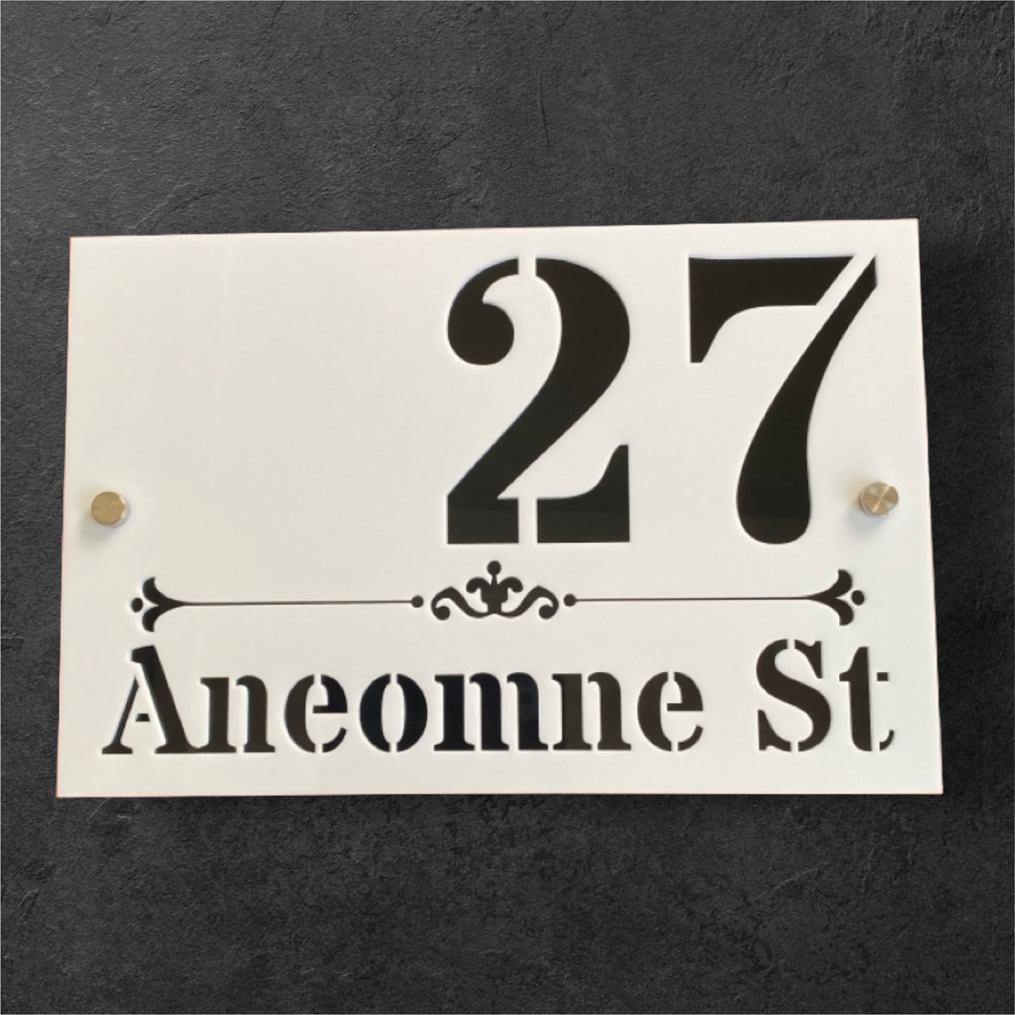 Personalised Street Number Address Letter Box White House Custom Classic Sign - The Renmy Store Homewares & Gifts 