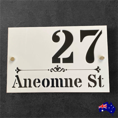 Personalised Street Number Address Letter Box White House Custom Classic Sign - The Renmy Store Homewares & Gifts 