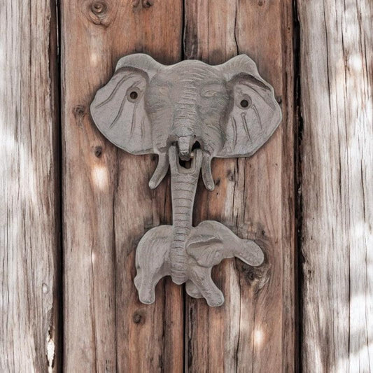 Door Knocker Elephant Rustic Cast Iron