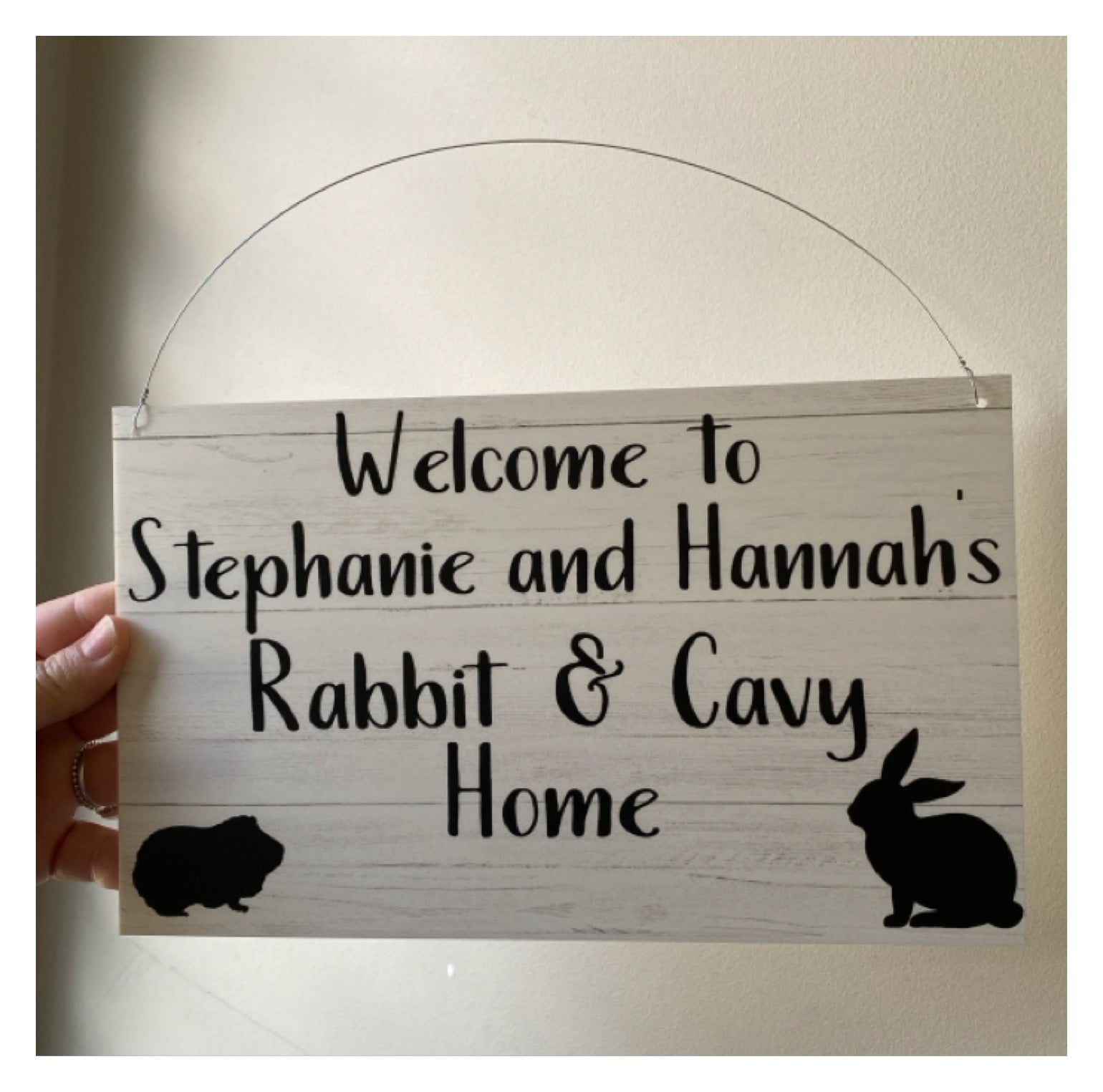 Rabbit Guinea Pig Custom Personalised Sign - The Renmy Store Homewares & Gifts 
