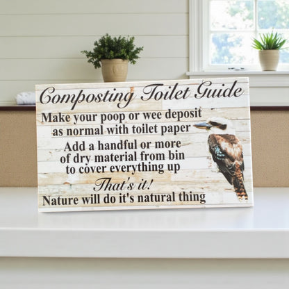 Composting Toilet Instructions Compost Kookaburra Sign