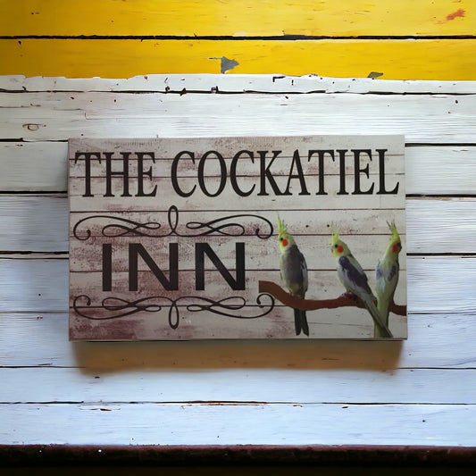 The Cockatiel Bird Inn Sign